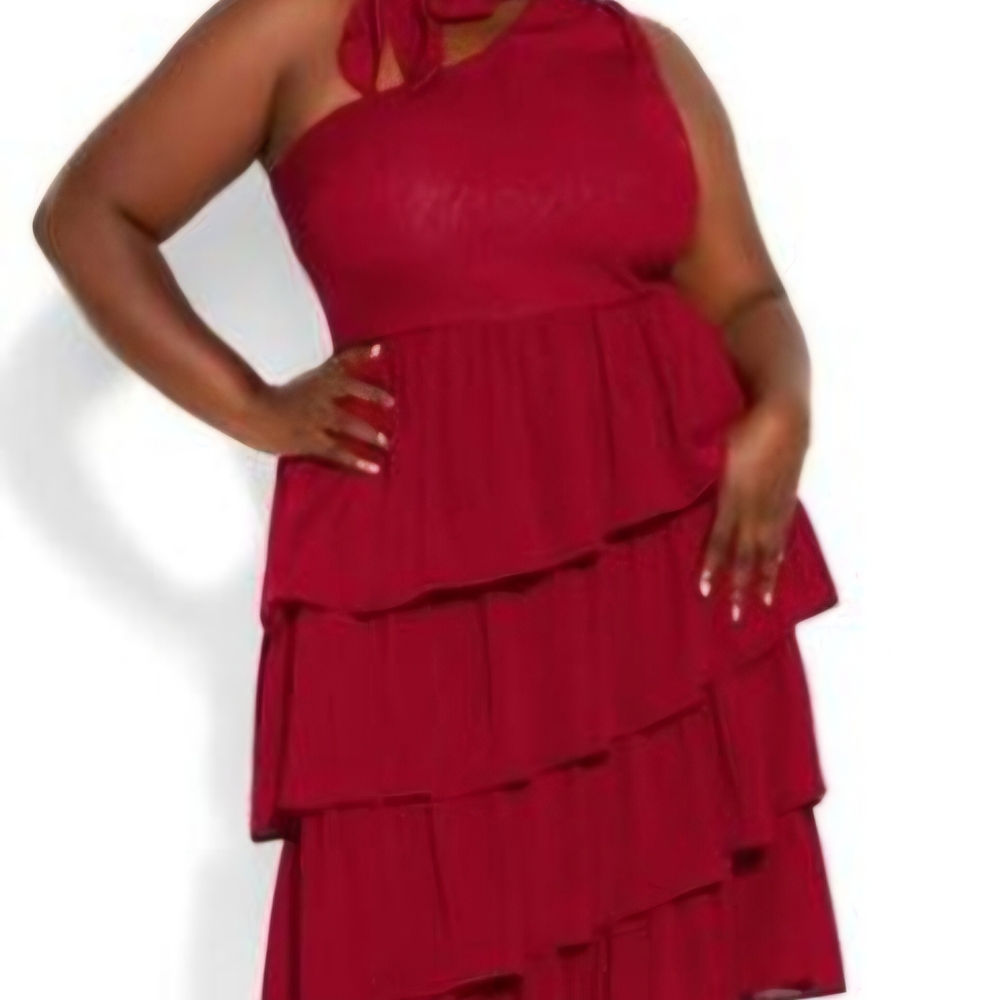 City Chic ✨ NWT – Size M/18 Plus-Size One-Shoulder Cocktail Dress ❣️ ~ Plus size - Picture 2 of 4